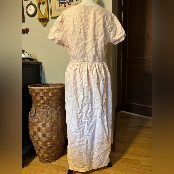 Vintage Eddie Bauer light pink linen maxi dress with pockets - Picture 4 of 5